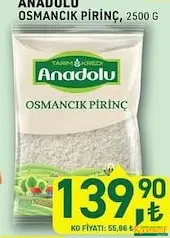 TARIM KREDİ ANADOLU OSMANCIK PİRİNÇ 2,5 KG